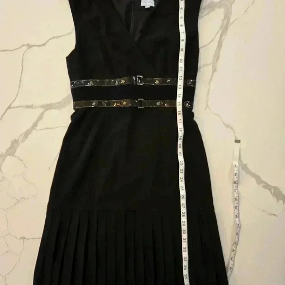 Tracy Reese NY Sleeveless V-Neck Patent Leather Pleated Midi Dress Black Size 4 - Picture 14 of 14